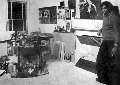 Winston in his studio in London, as recipient of a John Simon Guggenheim Fellowship, 1976