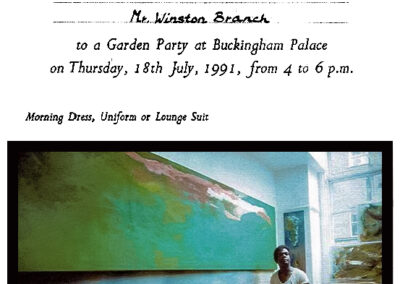 Invitation from the Queen for Winston to attend a garden party at Buckingham Palace, London, UK, 1991