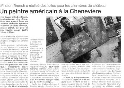 Article, "An American painter in La Cheneviere", France 2006